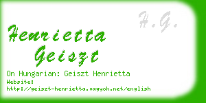 henrietta geiszt business card